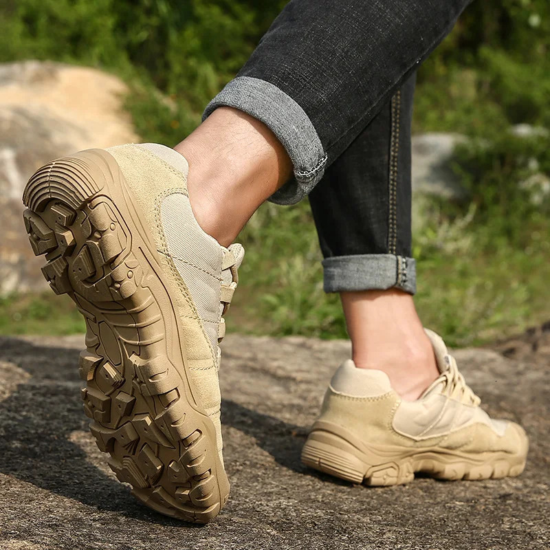 Outdoor Men Hiking Shoes Waterproof Breathable Tactical Combat Army Boots Desert Training Sneakers Anti-Slip Trekking Shoes 240705