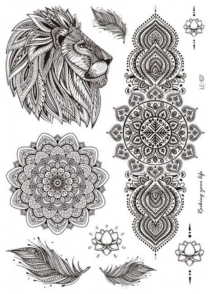 1 temporary tattoo sticker waterproof black retro hand back pattern tattoo sticker 240705
