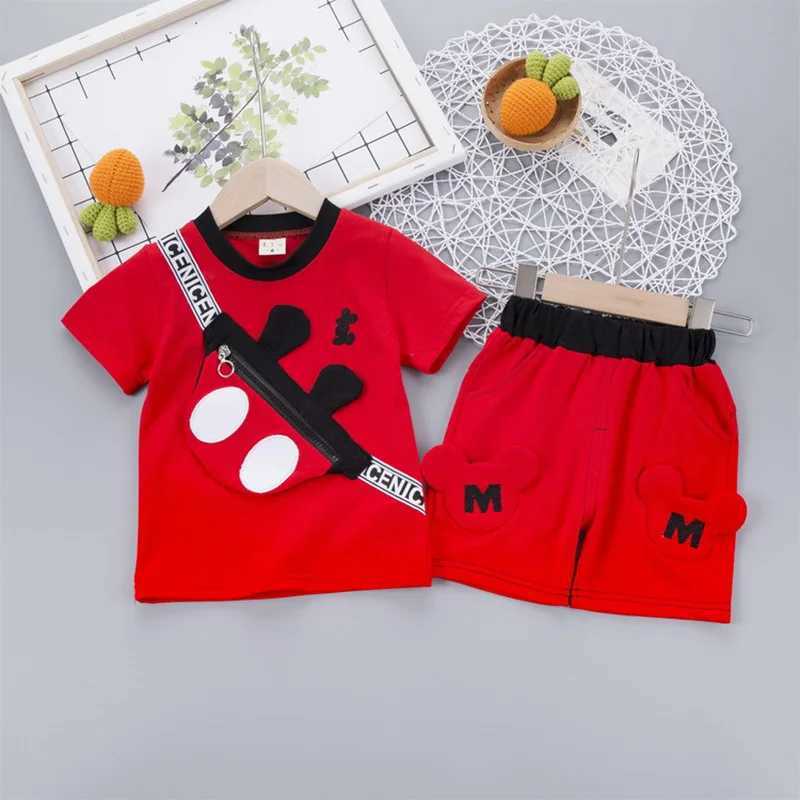 Clothing Sets Fashion Baby Boys Clothing Sets 2022 Summer Cartoon Short Sleeve Cotton T Shirt + Shorts 2Pcs Outfits For Kids Clothes Suit