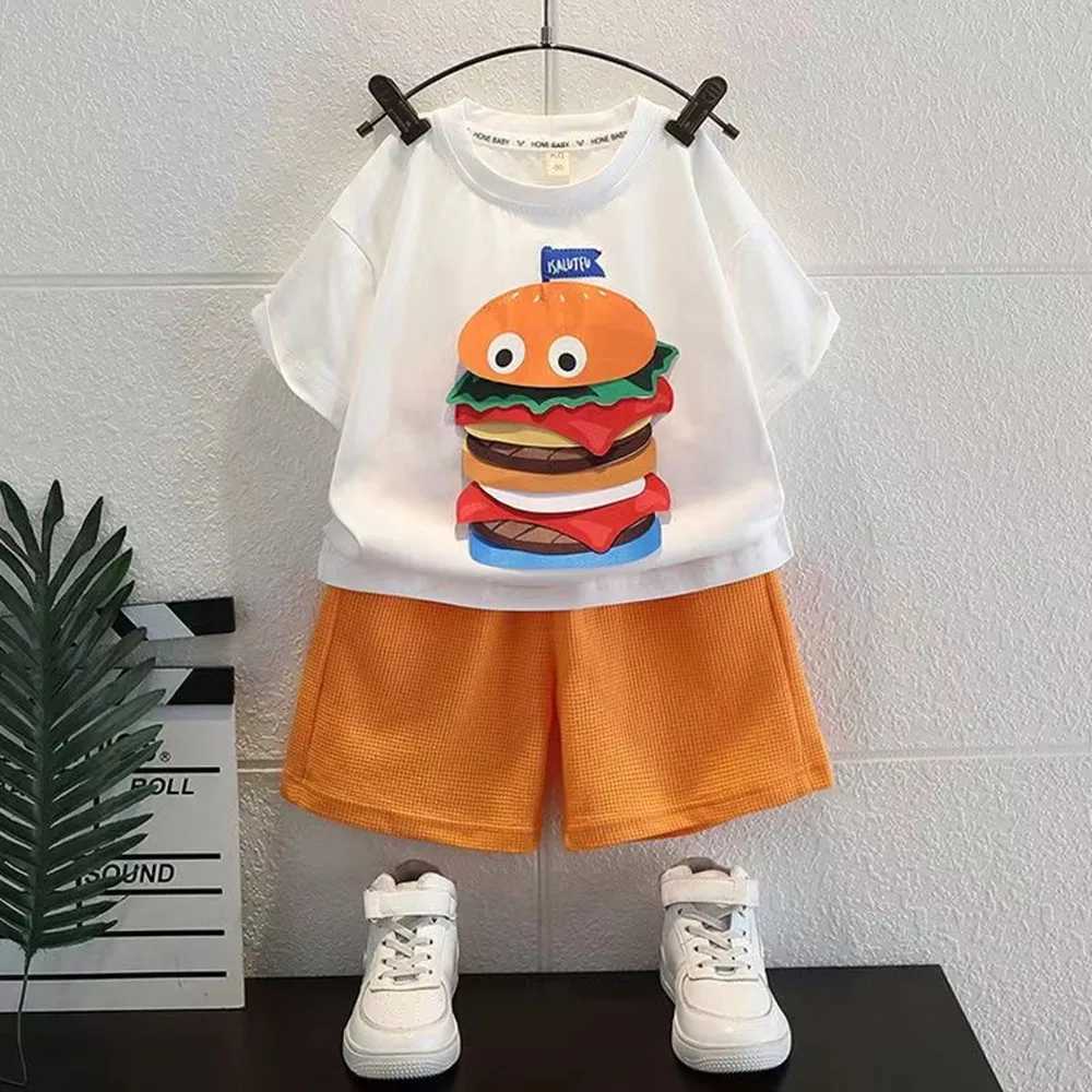 Clothing Sets Childrens Clothing Short Sleeved Set For Summer New Handsome and Fashionable Printed Summer Two-piece Set for Boys and Babie