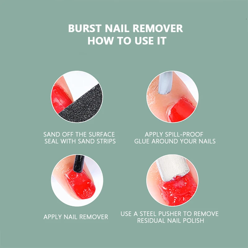 15ml burst nail gel acrylic UV po gel varnish cleaning nail art polishing package hand tool TSLM1 240705
