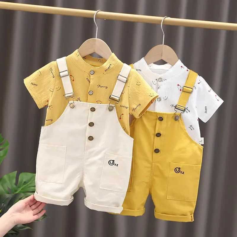 Clothing Sets New Children Summer Baby Boys Girls Clothes Suit Fashion T-Shirt Bib Pants 2Pcs/Set Toddler Casual Costume Kids Tracksuits