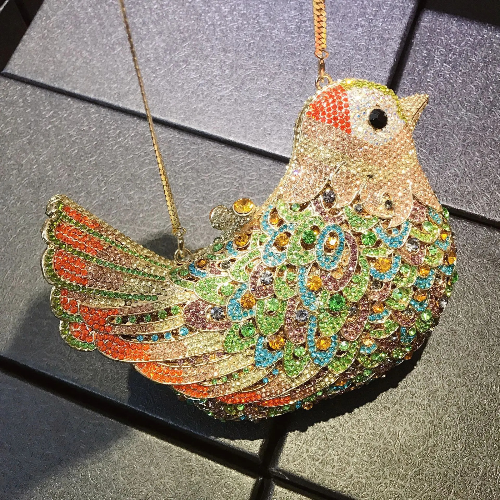 26 Color Girl Bird Diamond Cute Evening Bag Cocktail Ball Crystal Stone Party Handbag Wedding Dinner Metal Shining Wallet 240704