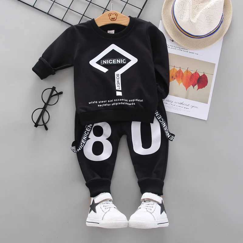 Clothing Sets Autumn Baby Boys Cotton Hooded Clothing Set Kids Letter Coat Pants Suit For Sports Tracksuits Toddler Children Casual Outfit