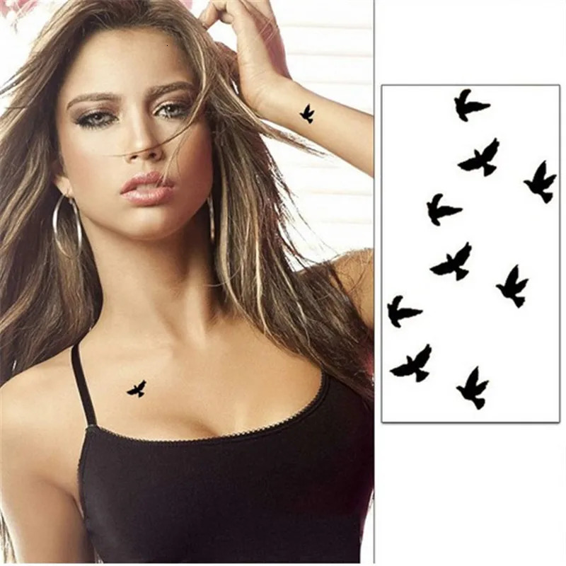 selling wrist tattoo stickers temporary body art waterproof kitten head eagle butterfly bird flight tattoo pattern tattoo stickers 240705