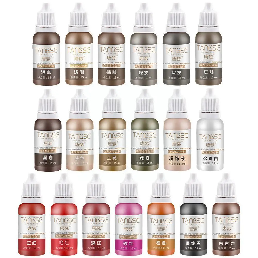 Practical tattoo ink set anent makeup eyebrows lips eyeliner tattoo for body beauty tattoo art supplies color pigment L3Q1 240705