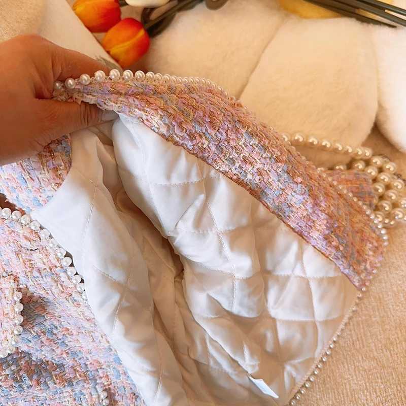 Clothing Sets Korean Suit For Girls Autumn And Winter Checkered Small Fragrant Wind Girl Set Fashion Coat+Short Skirt Knitting Two Piece Set