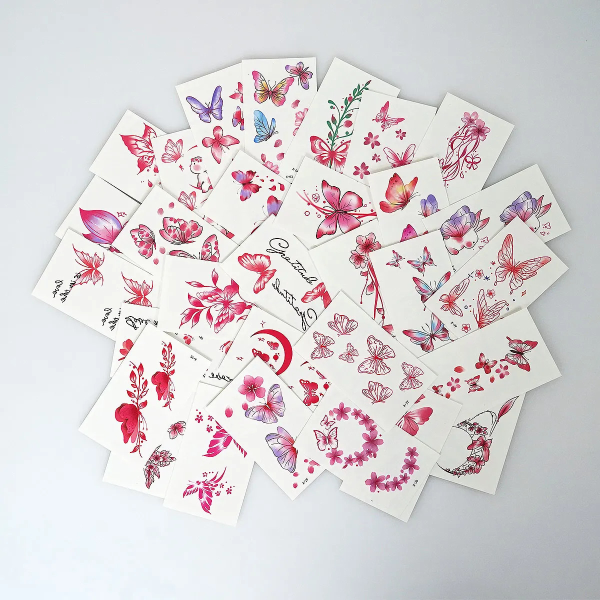 30 temporary tattoo stickers cute butterfly moon flower pattern tattoo stickers 240705