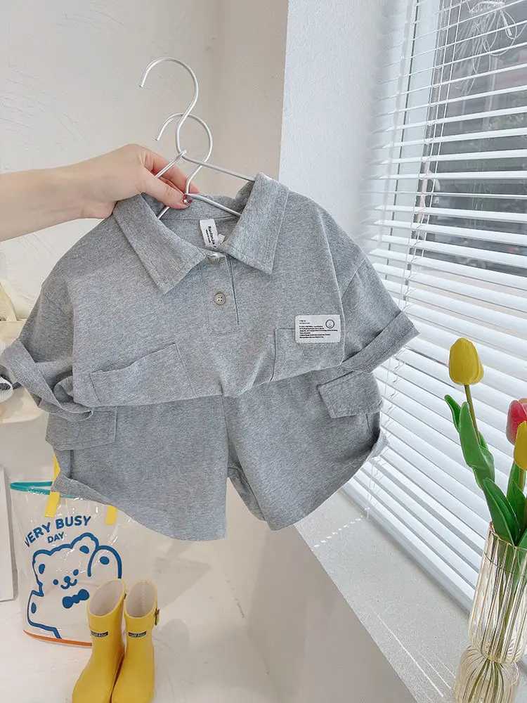 Clothing Sets Summer Boys Clothing Set New Childrens Cotton Short sleeved T-shirt and Shorts Two piece Set for Boys and Baby Summer Clothing