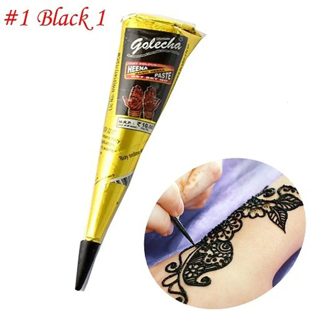 nail pattern body cream black and white brown red Indian henna used for temporary tattoo stickers body painting art cream full size 240705