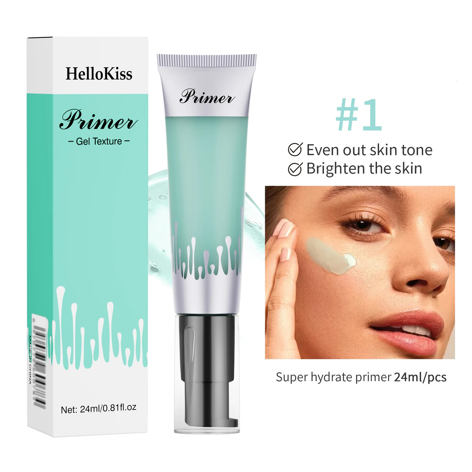 24ml Powder Grip Primer Pores Invisible Primer Oil Control Base MakeUp Face Base Cream Foundation Colorless 1 Piece i240705