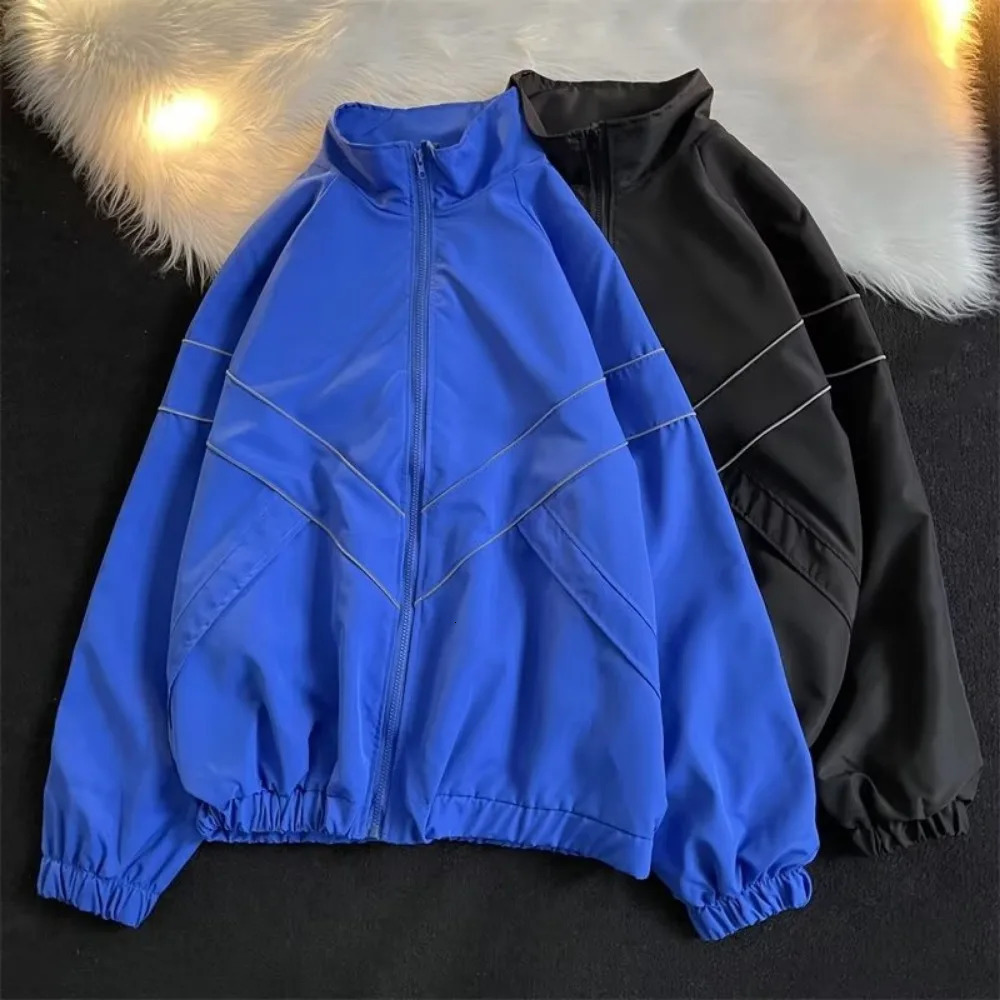 Men Jackets Streetwear Oversized Outdoor Jacket Male Autumn Trend Windbreak Coat Couple Fashion Loose Zipper All-match Tops 240704