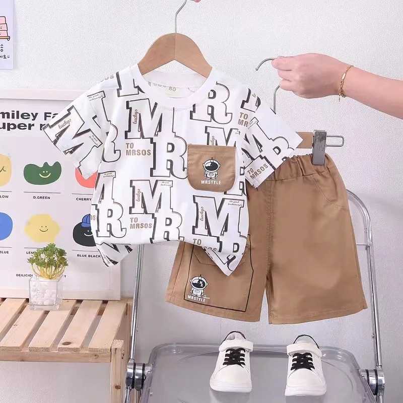 Clothing Sets New Fashion Summer Kids Baby Boys Clothing Suits Cartoon Letter T-Shirt+Shorts Casual Clothes Outfit Girls Clothing 2PCS/Set