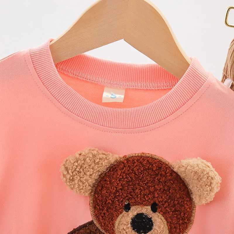 Clothing Sets Autumn Children Girls Clothing Set Cartoon Bear Pullover Sweater + Pants 2 Pcs Suit Fashion Toddler Kids Clothes Sport Outfits