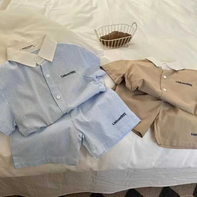 Clothing Sets Kids Summer Children Sports Set 2023 Boys Casual Short Sleeve Top Baby Cool Shorts Boys Casual Two Piece Set Kids Outfits