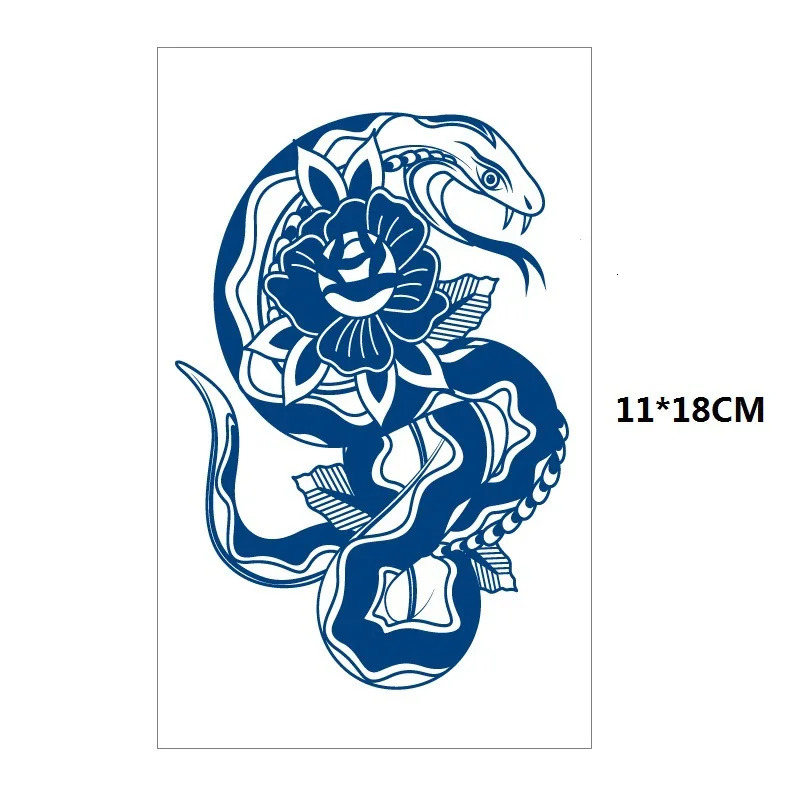 Semi anent herbal gradient tattoo sticker jellyfish planet feather snake large pattern water transfer tattoo lasts for 15 days 240705