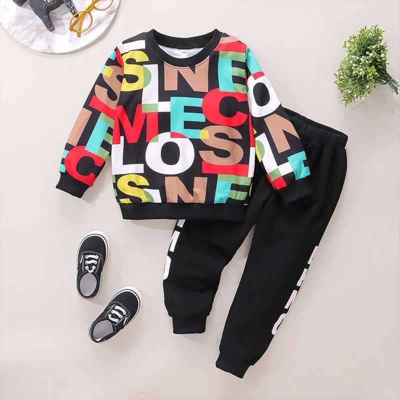 Clothing Sets 2020 Autumn Children Boys Clothing Sets Kids Letter Print Pullover Tops and Pants 2pcs Sport Suits Baby Girls Casual Outfits