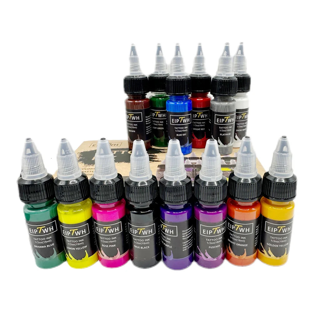 15ml 7/14 color tattoo ink pigment with box art tattoo kit beauty pigment makeup tattoo products semi anent 240705
