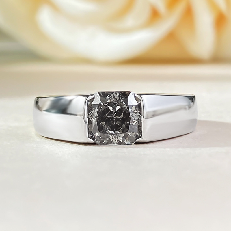 Exquisite Sterg Sier Moissanite Eternity Ring: 6MM White Grey Dia, Gorgeous Party Jewelry for Women