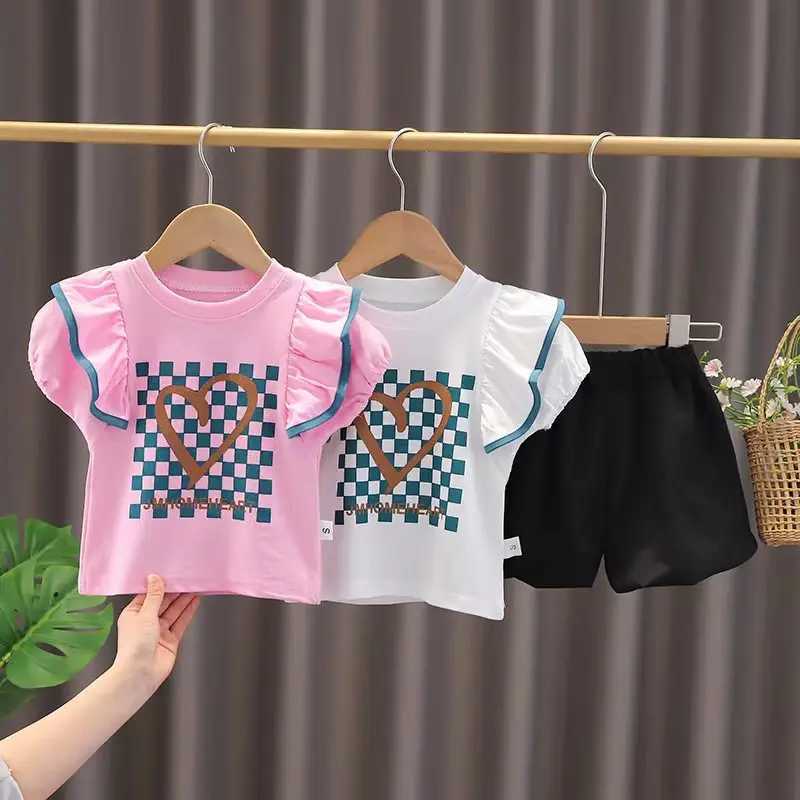 Clothing Sets New Summer Fashion Baby Girls Clothes Children Cute T shirt Shorts 2Pcs/Sets Toddler Casual Costume Infant Kids Tracksuits