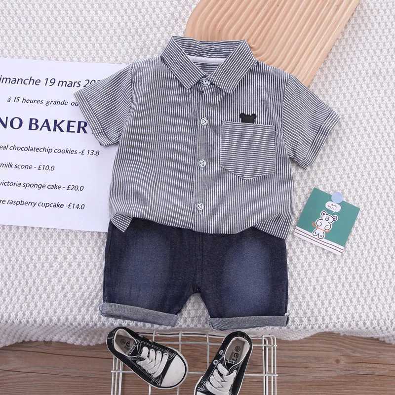Clothing Sets 2023 Summer Children Clothing Baby Boys Short Sleeve Lapel Shirts + Shorts 2PCS Infant Birthday Clothes Sets Kids Casual Outfits