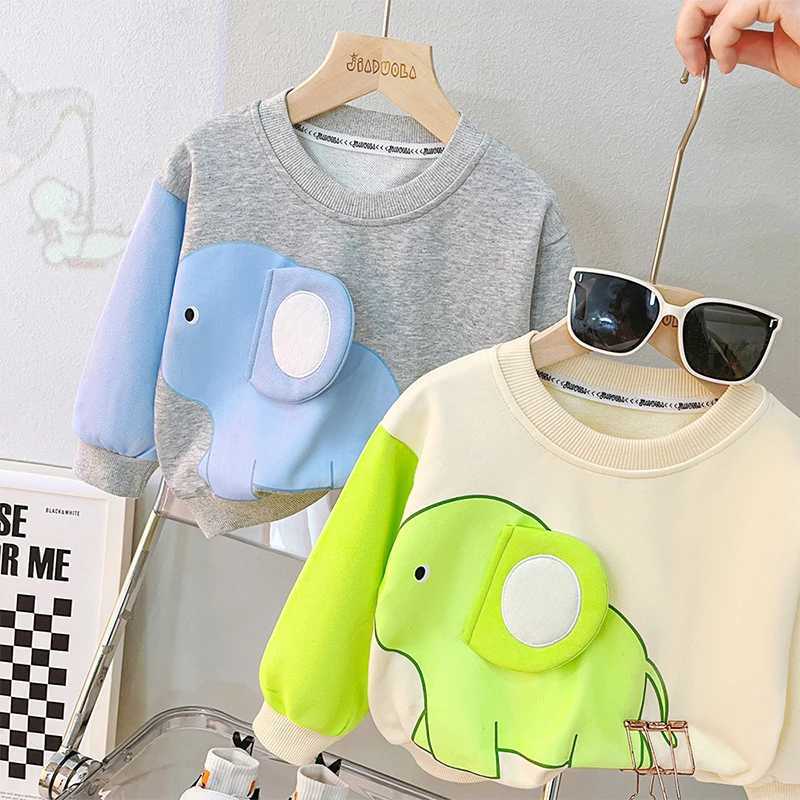 Clothing Sets Spring Autumn Fashion Baby Boys Cotton Clothing Set Cartoon Elephant Long Sleeve Sweatshirt Pants 2Pcs Suit For Kids 0-4 Years