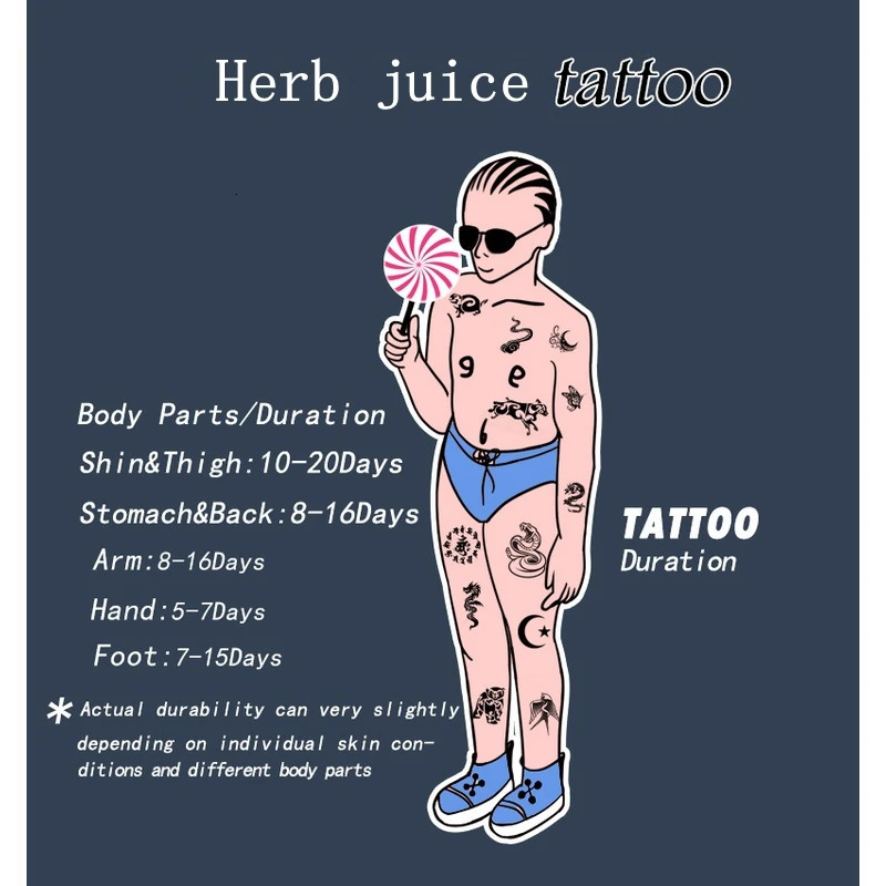 Dragon Herb Juice Tattoo Sticker Waterproof and Durable Japanese Flower Arm Semi anent False Tattoo Skull Temporary Tattoo 240705