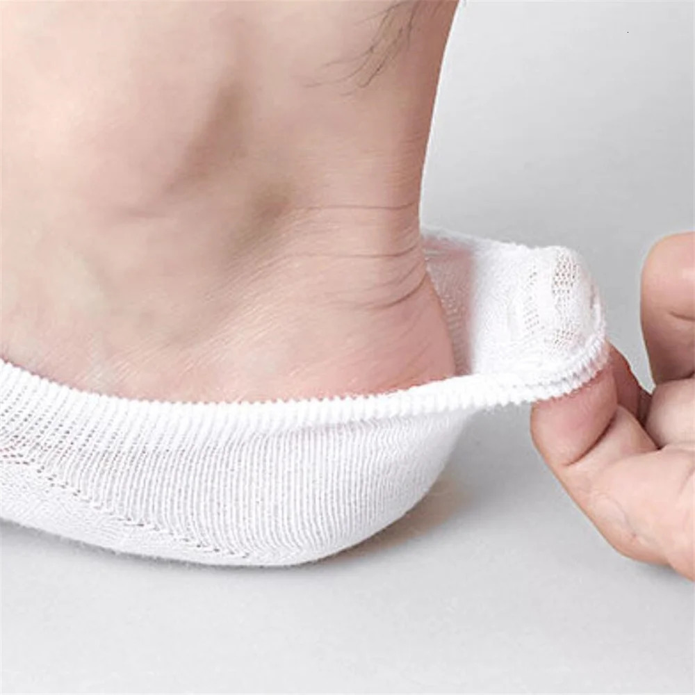 5 Pairs Classic Solid Color Low Tube Mens Cotton Socks Summer Thin Invisible Short Ankle Socks Black/White/Gray 240703
