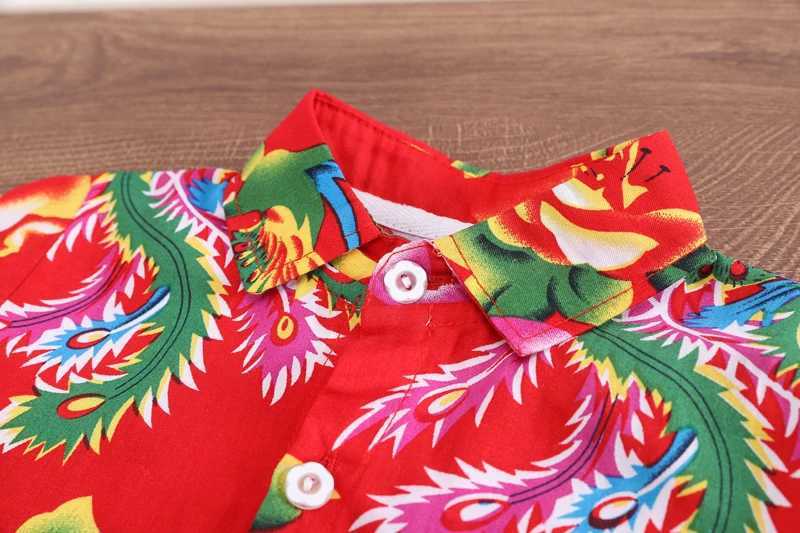 Clothing Sets New Chinese Style Summer Children Boy Girl Clothes Full Print Short Sleeve Lapel Shirts Shorts 2Pcs/Set Toddler Casual Outfits