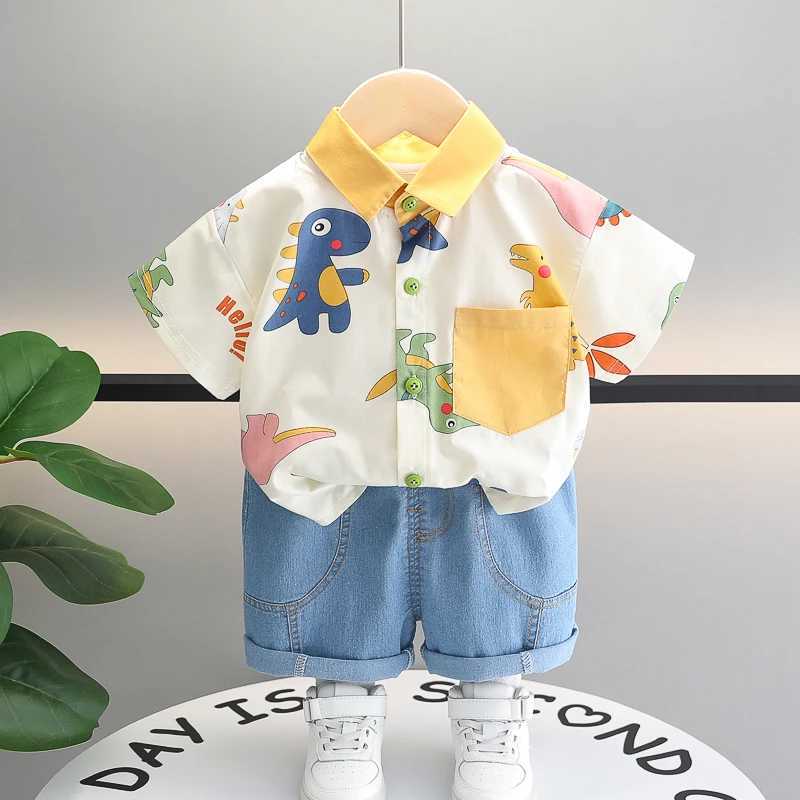 Clothing Sets Children Boys Casual dinosaur Shirt Shorts 2Pcs/Sets New Summer Baby Clothes Suit Toddler Costume Infant Outfits Kids Tracksuits