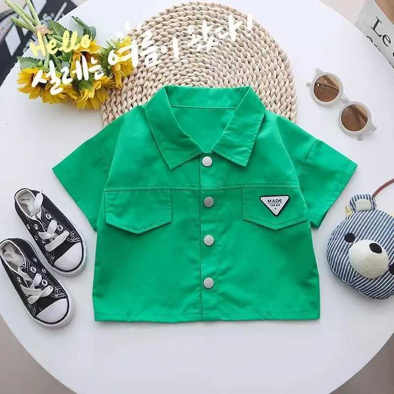 Clothing Sets Summer Toddler Baby Boys Girls Short Sleeve Solid Jacket Clothes Set Solid Boys Girl Casual Shorts 2pcs Suit Cute Kids Outfits