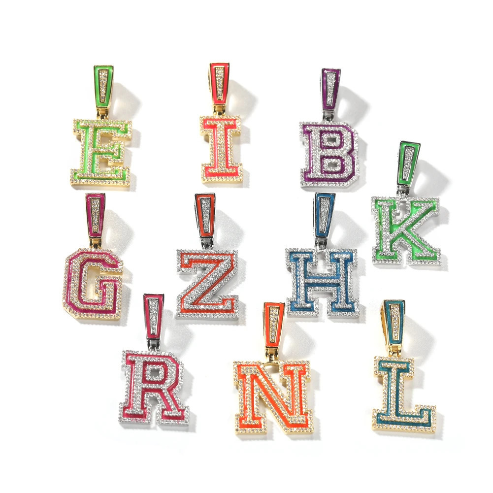 THE BLING KING Custom Fluorescent Name Pendant Necklace Iced Out Cubic Zirconia Chain Necklace Hiphop Punk Jewelry For Gift 240626