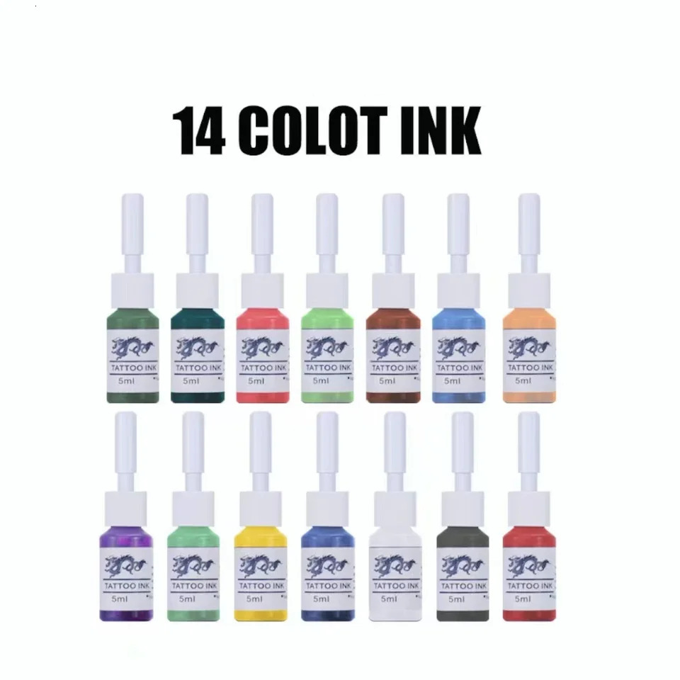 Dragon Tattoo Ink Set Single Bottle 5ml Body Art Professional Supplies Ink Set Multi Color 6 8 10 14 240705