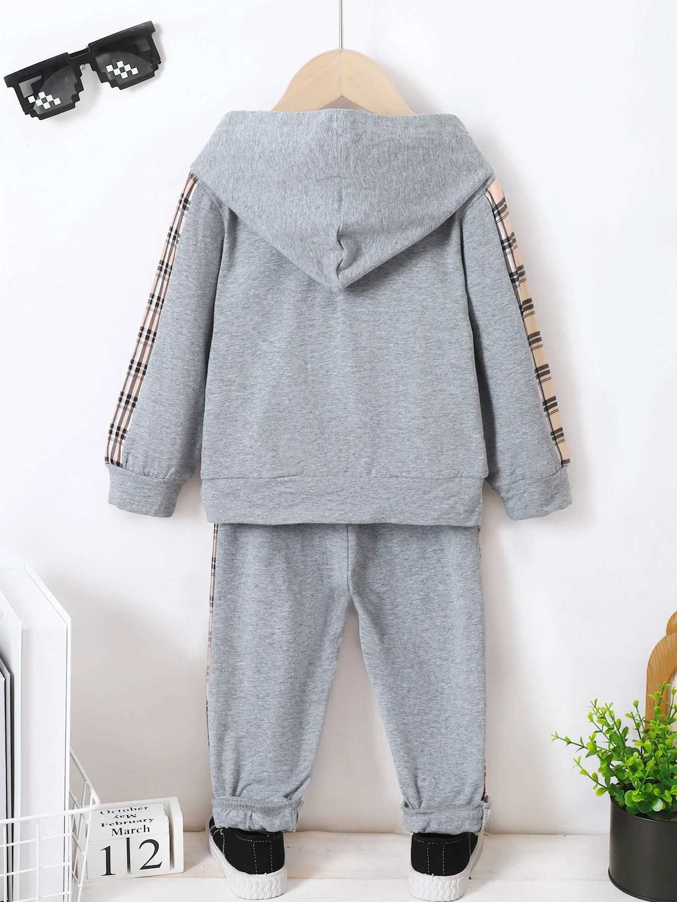 Clothing Sets 2PCS Kids Boy Clothes Set Pocket Style Hooded Long Sleeve Top+Pants Spring Autumn Fashion Sport Suits for Child Boy 1-6 Years