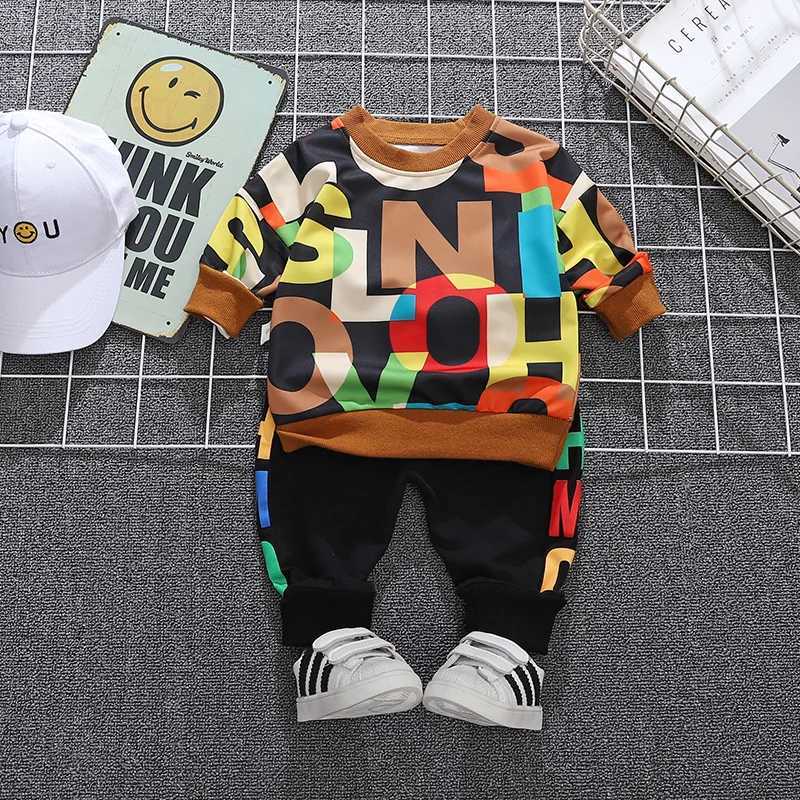 Clothing Sets Spring Baby Boys Girls Casual Clothes Kids Letters T-Shirt Pants 2Pcs/Sets Infant Cotton Clothing Set Children Fashion Tracksuit