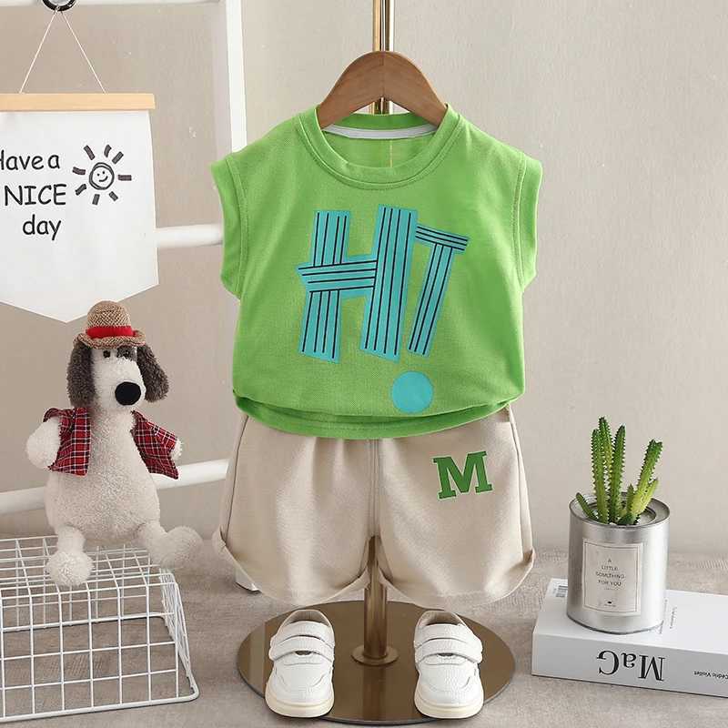 Clothing Sets New Summer Baby Boys Clothes Letter Vest Shorts 2Pcs/Sets Children Infant Outfits Toddler Casual Sports Costume Kids Tracksuits