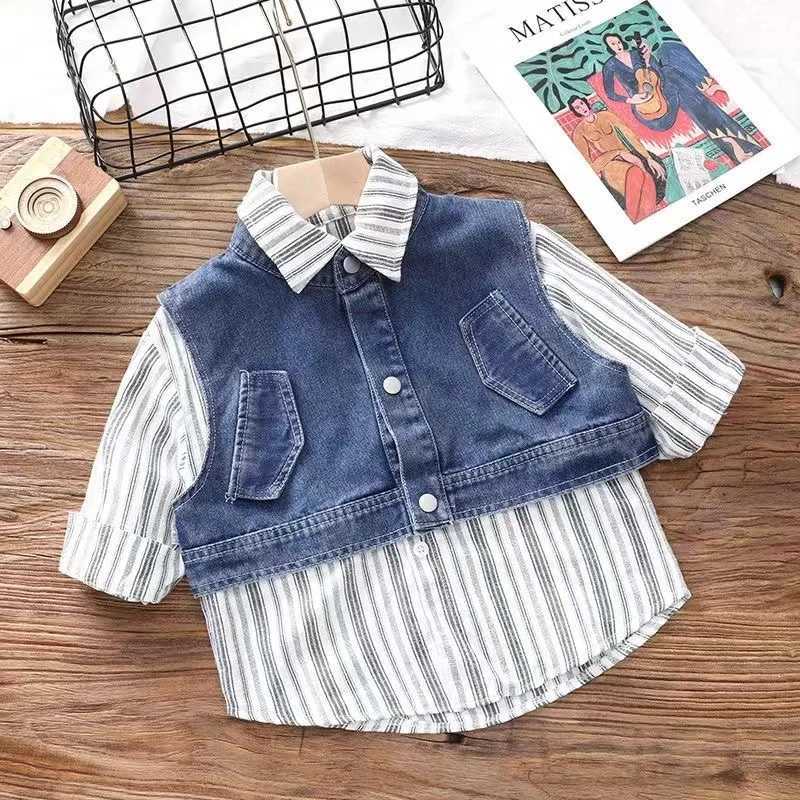 Clothing Sets New Boys and Childrens Set Tank Top T-shirt Long Pants Three piece Set 3-7t Boys Clothing Childrens Clothing Childrens Set
