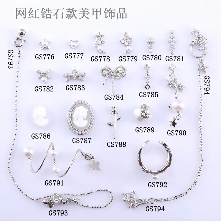Nail Art Decoration Jewelry Diamond Beauty Head Baroque Style Ring Decoration 240705