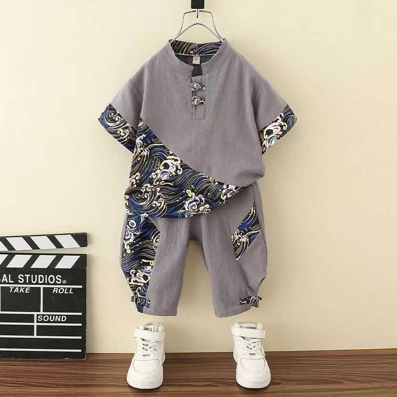 Clothing Sets Boys Korean Summer Clothing Suit Children Short-Sleeved Shirt Shorts 2Pcs Sets Baby Fashion Outfits Kids Clothing