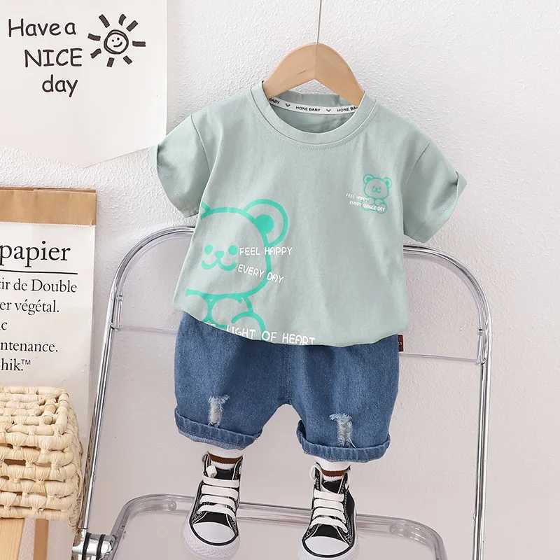 Clothing Sets New Summer Children Boys Cotton Clothes Kids Cartoon Bear Tshirt Shorts 2Pcs/Sets Toddler Fashion Tracksuit Infant Casual Outfit