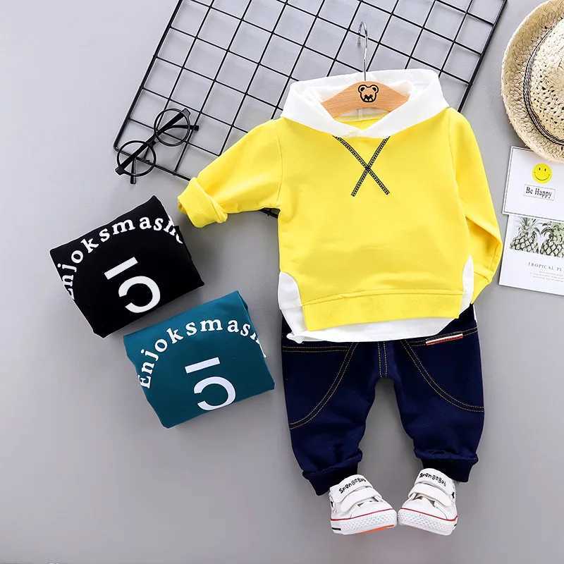 Clothing Sets Boys New Clothing Sets Spring Baby Hooded Long Sleeve T-Shirt Pants Kids Sport Suit For Autumn Children Casual Letter Outfit