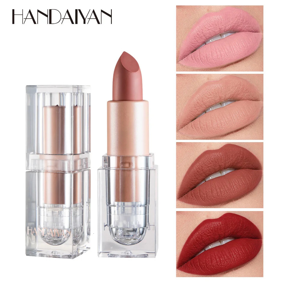 HANDAIYAN Ice Cube Matte Lipstick Lightweight Waterproof Makeup Nude Velvet Lip Stick Long-Lasting Cosmetics Lip Cream Pencil 240705