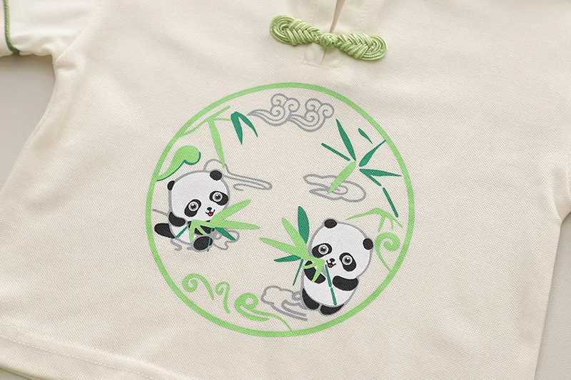 Clothing Sets New Children Chinese Style Panda Clothes Summer Baby Boys Cotton T Shirt Shorts 2Pcs/Set Infant Kids Fashion Toddler Tracksuits