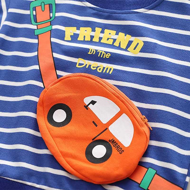 Clothing Sets Autumn Children Clothes Baby Boys Casual Suit Striped Cars Sweatshirt Pants 2Pcs/Set Kids Infant Clothing Toddler Tracksuits