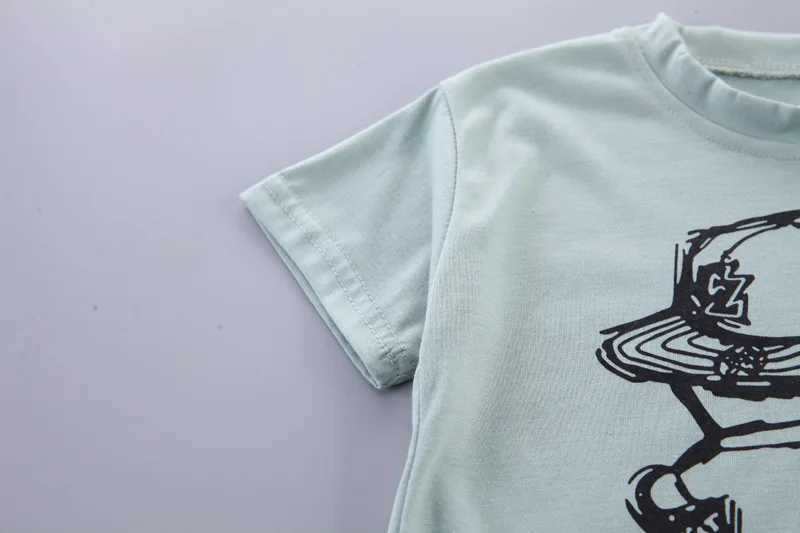 Clothing Sets Children Summer Casual Clothes Suit Kids Boys Short Sleeve T-Shirt Denim Short 2pcs/Set Infant Toddler Outfit Clothing 1-5 Years