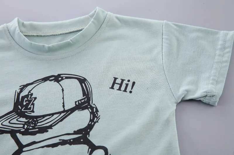 Clothing Sets Children Summer Casual Clothes Suit Kids Boys Short Sleeve T-Shirt Denim Short 2pcs/Set Infant Toddler Outfit Clothing 1-5 Years