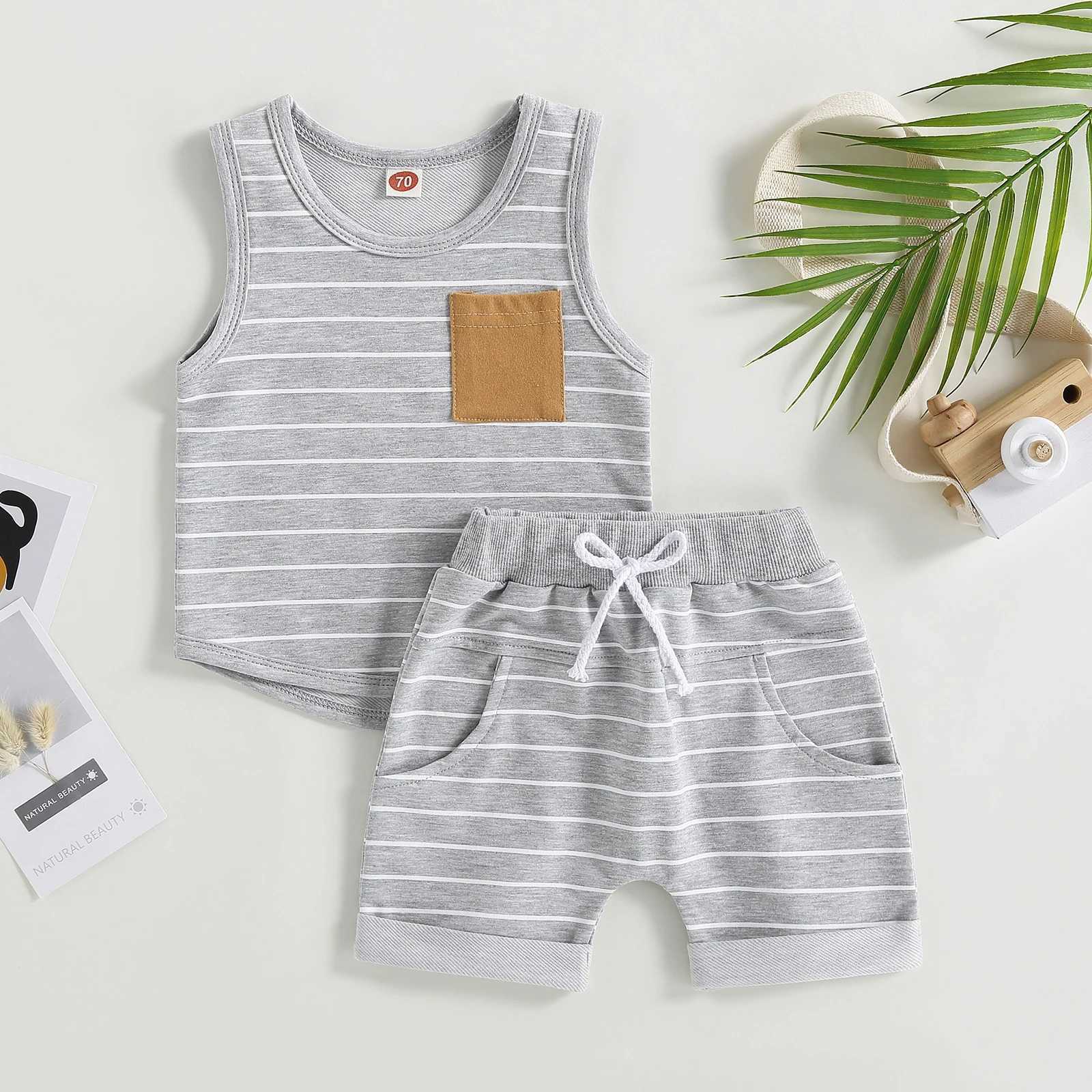 Clothing Sets Pudcoco Infant Newborn Baby Boys Summer Outfit Sets Black Short Sleeve O Neck Letter Tops Cattle Head Cactus Print Shorts 0-18M R240708