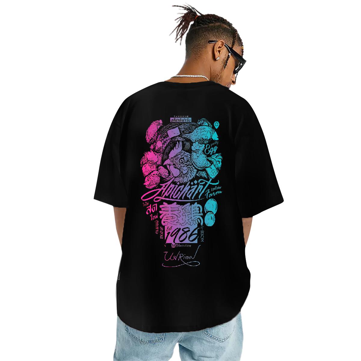 Comfortable T Shirt For Man Street 180g Cotton Men Tees 2024 Plus Size Cartoon Tops Shirt