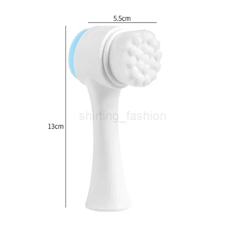 Silicone Face Cleansing Brush Double-Sided Facial Cleanser Blackhead Removal Product Pore Cleaner Exfoliator Face Scrub BrushCL240708