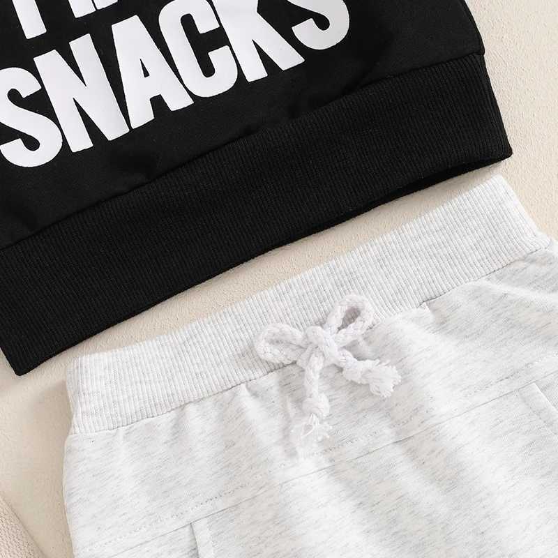 Clothing Sets Toddler Boys Autumn Pants Set Letter Print Long Sleeve Pullover Sweatshirt and Drstring Long Pants Outfits Kids Tracksuits R240708